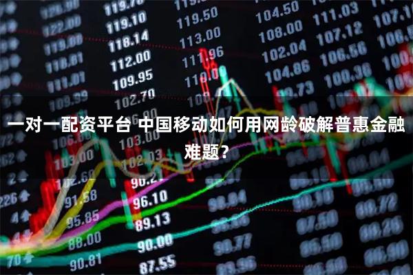 一对一配资平台 中国移动如何用网龄破解普惠金融难题？