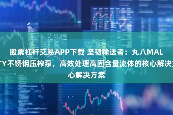 股票杠杆交易APP下载 坚韧输送者：丸八MALHATY不锈钢压榨泵，高效处理高固含量流体的核心解决方案